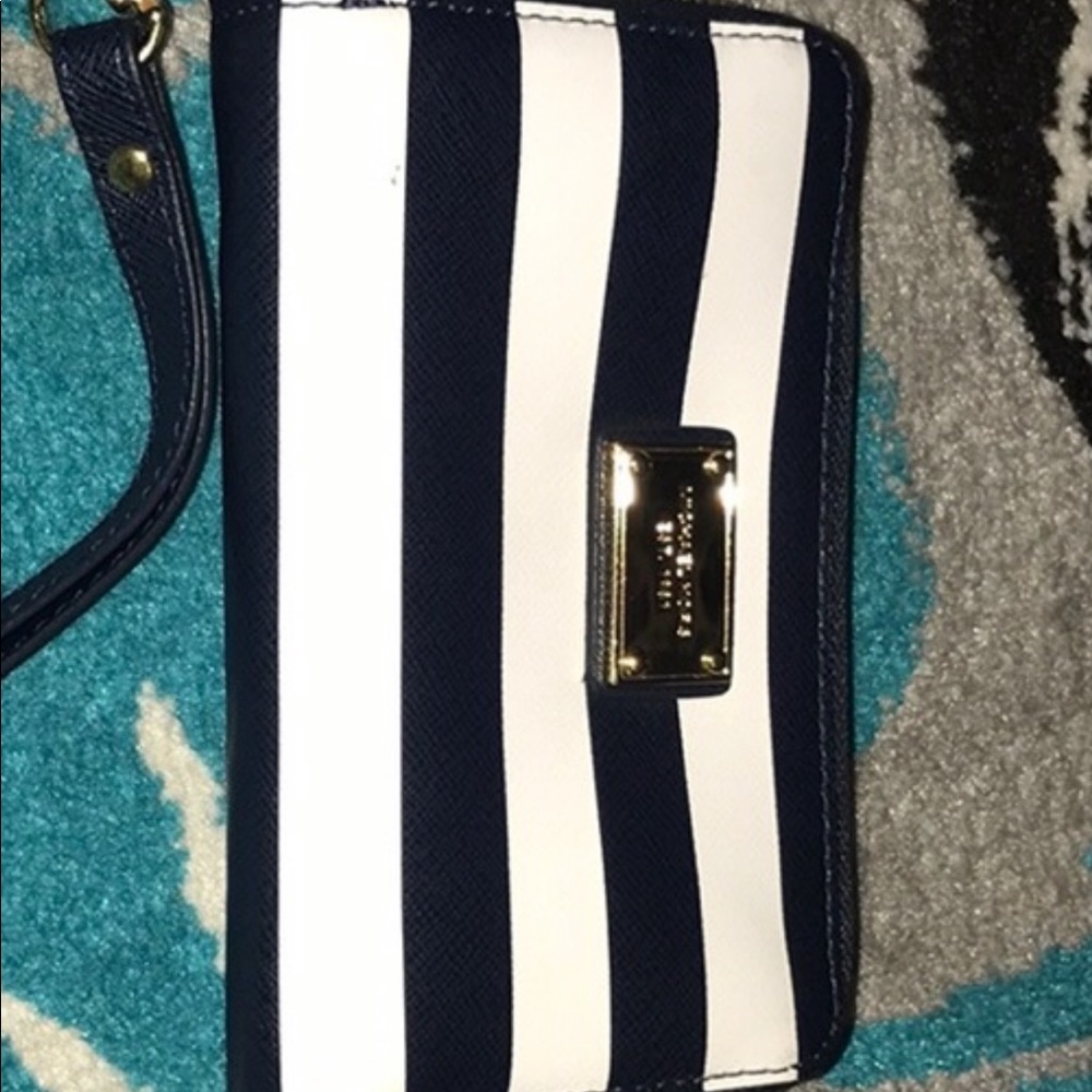 Michael Kors small navy/white striped wallet!!!